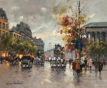 風景 Painting - パリ・マドレーヌ広場のABオムニバス